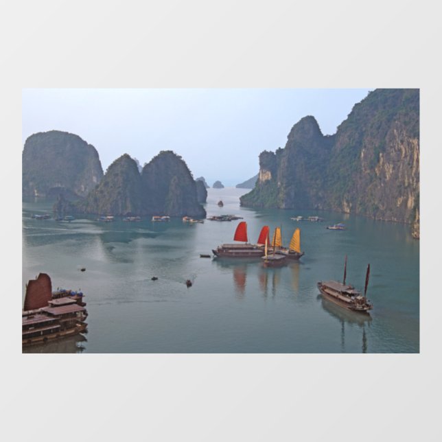 Autocollant Pour Fenêtre Bateaux à voile à Ha Long Bay - Vietnam, Asie (Feuille)