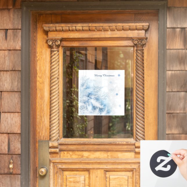 Autocollant Pour Fenêtre Beau hiver Frost Noël (Porte d'accueil)