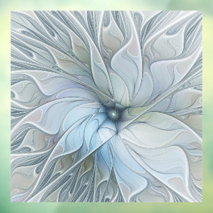 Autocollant Pour Fenêtre Beauté Élégante Art Abstrait Moderne Fleur Fractal
