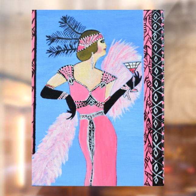 Autocollant Pour Fenêtre Beautiful lady Window Cling  (Feuille 2)