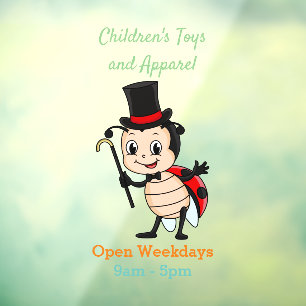 Autocollant Pour Fenêtre Bébé mignon avec chapeau et dessin animé de cravat