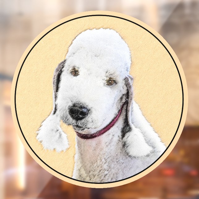 Autocollant Pour Fenêtre Bedlington Terrier Peinture - Art Chien original (Feuille 2)