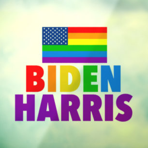 Autocollant Pour Fenêtre Biden Harris Rainbow American Flag LGBT Custom