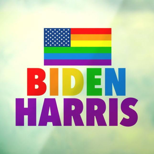 Autocollant Pour Fenêtre Biden Harris Rainbow American Flag LGBT Custom (Feuille 3)