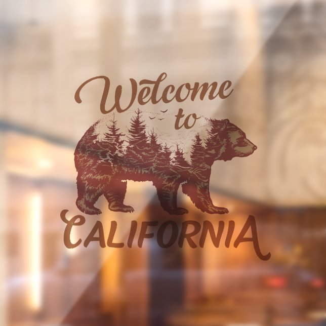 Autocollant Pour Fenêtre Bienvenue à California Bear Forest (Feuille 2)
