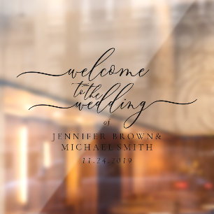 Autocollant Pour Fenêtre Bienvenue à la signature de mariage