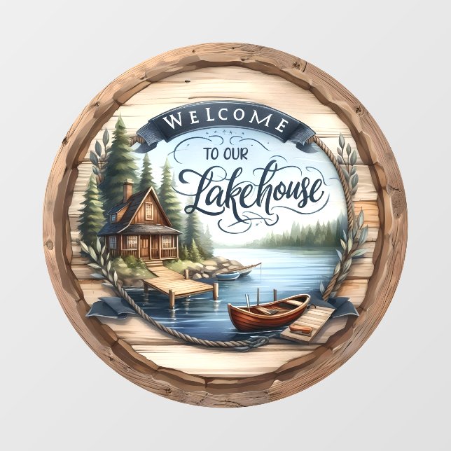Autocollant Pour Fenêtre Bienvenue à Our Lake House (Feuille)