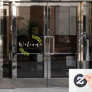 Autocollant Pour Fenêtre Bienvenue blanc minimaliste