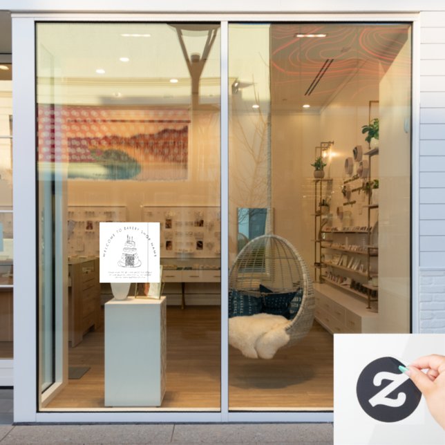 Autocollant Pour Fenêtre Bienvenue dans la boulangerie Nom de la boutique C (Vitrine du magasin)