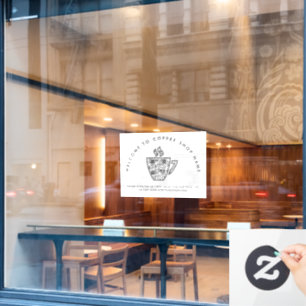 Autocollant Pour Fenêtre Bienvenue dans le Code QR de Coffee Shop Name Wind