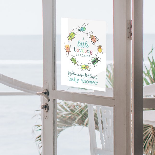Autocollant Pour Fenêtre Bienvenue du Baby shower Little Lovebug (Créateur téléchargé)