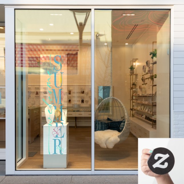 Autocollant Pour Fenêtre Bienvenue Été Saison Entreprise Boutique (Vitrine du magasin)