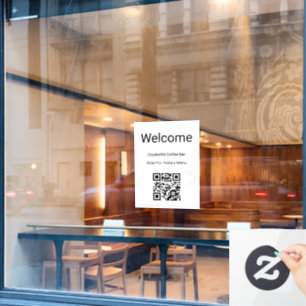 Autocollant Pour Fenêtre Bienvenue Modèle de code QR de numérisation noir e