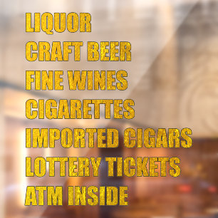 Autocollant Pour Fenêtre Bière D'Artisanat Vins Beaux Cigars Lotto Atm Etc