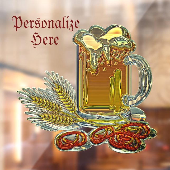 Autocollant Pour Fenêtre Bière et bretzels oktoberfest pub bar (Feuille 2)