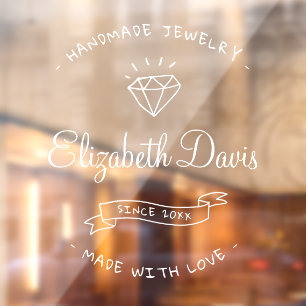 Autocollant Pour Fenêtre Bijoux artisanal Boho Professional Logo Entrepris