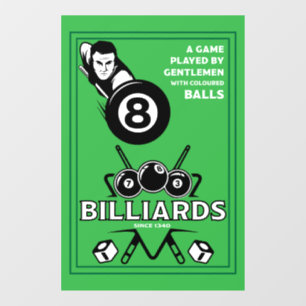 Autocollant Pour Fenêtre Billards de poche vintages