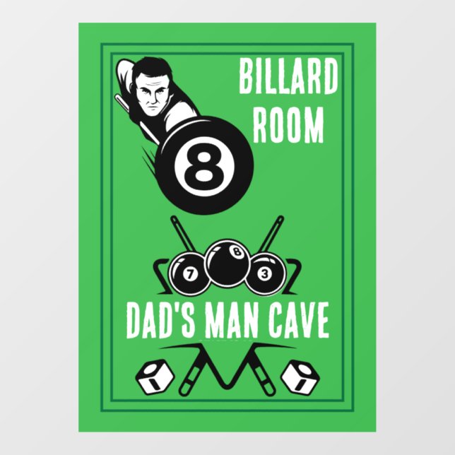 Autocollant Pour Fenêtre Billards de poche vintages (Feuille)