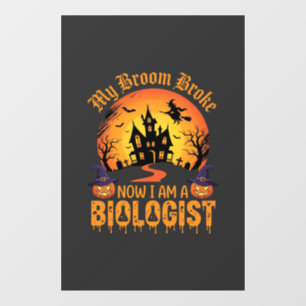 Autocollant Pour Fenêtre Biologiste d'Halloween Sorcière Maison Hantée Citr