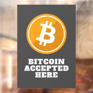 Autocollant Pour Fenêtre Bitcoin accepté ici - crypto-monnaie numérique