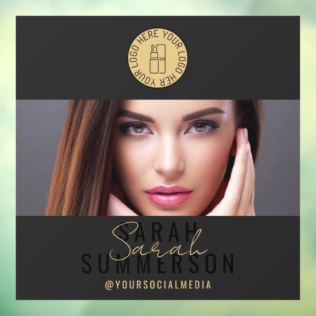 Autocollant Pour Fenêtre Black Gold Logo Social Media Makeup Studio (Feuille 3)