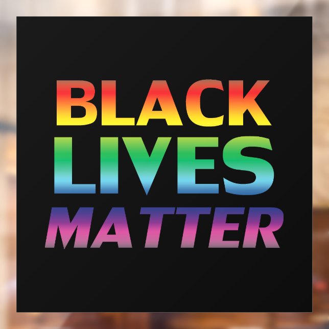 Autocollant Pour Fenêtre Black Lives Matt Rainbow typographie lgbt noir (Feuille 2)