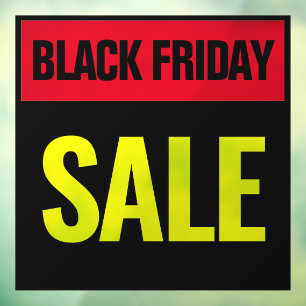 Autocollant Pour Fenêtre Black Vendredi Vente Simple Minimaliste Rouge & Ja