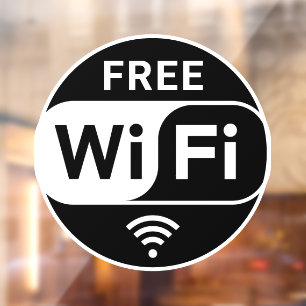 Autocollant Pour Fenêtre Black White Business Wifi gratuit