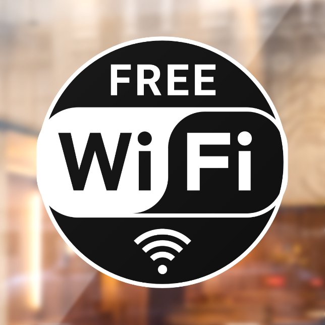Autocollant Pour Fenêtre Black White Business Wifi gratuit (Feuille 2)
