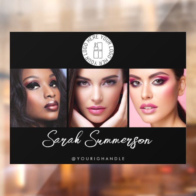 Autocollant Pour Fenêtre Black White Logo 3 Photo Makeup Studio (Feuille 2)