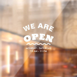 Autocollant Pour Fenêtre Blanc Moderne Nous Sommes Ouvert Clair Fenêtre