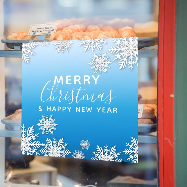 Autocollant Pour Fenêtre Blancs d'hiver Origami Snowflakes Joyeux Noël (Créateur téléchargé)