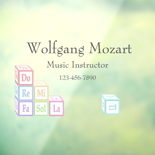 Autocollant Pour Fenêtre Blocs pour bébés musicaux Customisé Studio scolair (Feuille 3)