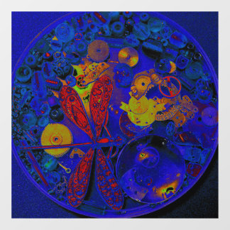 Autocollant Pour Fenêtre Blue Steampunk Dragonfly window