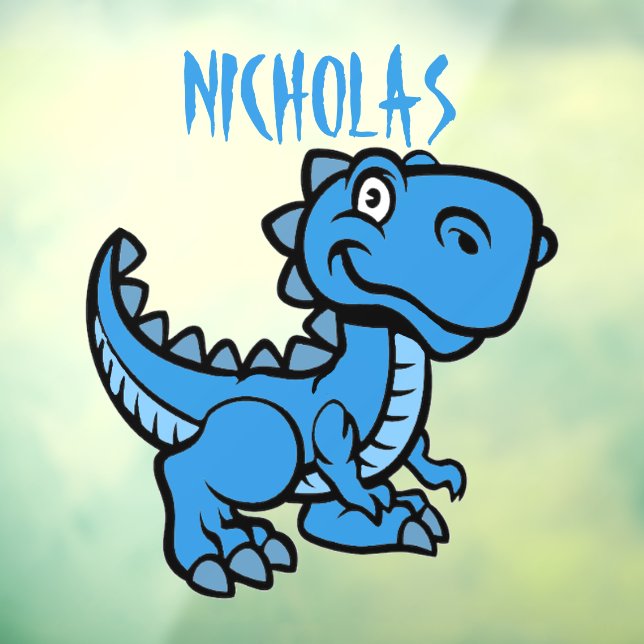 Autocollant Pour Fenêtre Blue T Rex Dinosaur (Feuille 3)