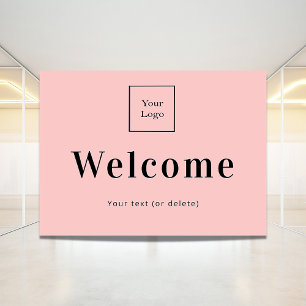 Autocollant Pour Fenêtre Blush pink business logo welcome