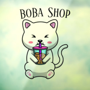 Autocollant Pour Fenêtre Boba Tea, Buble lait thé