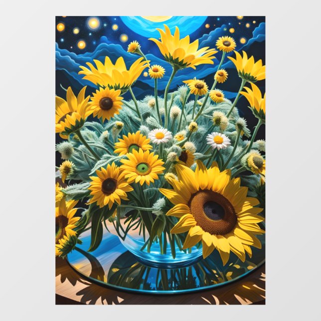 Autocollant Pour Fenêtre Bodegón Flores y Noche 1 - 001 (Feuille)