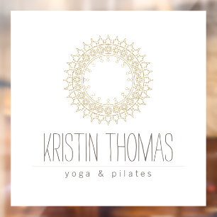 Autocollant Pour Fenêtre Bohemian Gold Sun Mandala Yoga, Boutique, Salon