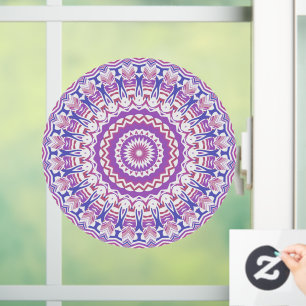Autocollant Pour Fenêtre Boho Hippie Funky Groovy Bohémien Kaléidoscope