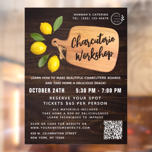 Autocollant Pour Fenêtre Bois rustique Découpe Citrus Cuisine Script (Feuille 2)