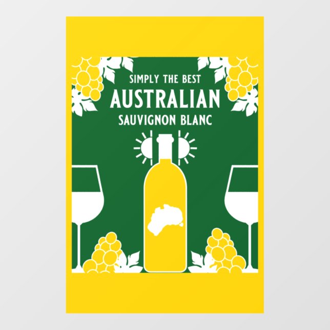 Autocollant Pour Fenêtre Boisson de vin Sauvignon Blanc (Feuille)