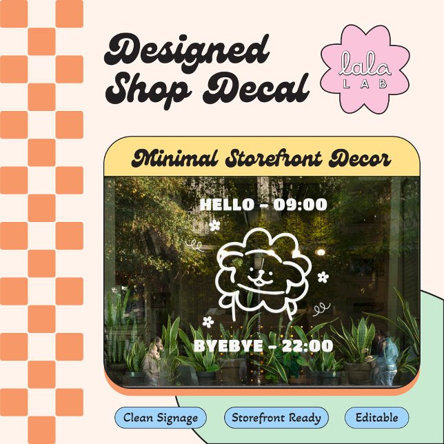 Autocollant Pour Fenêtre Boîtier blanc pour animaux de compagnie Heures de  (Créateur téléchargé)