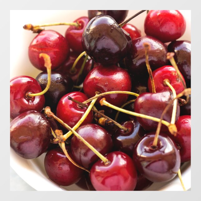 Autocollant Pour Fenêtre bol de cerises (Feuille)