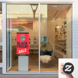 AUTOCOLLANT POUR FENÊTRE BOLD NOIR VENDRE LE VENDREDI ROUGE JAUNE LOGO D'AF