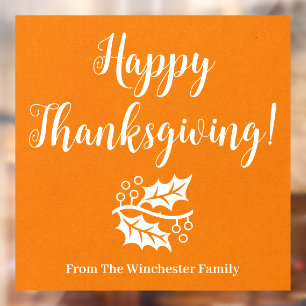 Autocollant Pour Fenêtre Bon thanksgiving script personnalisé et image phot