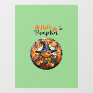 Autocollant Pour Fenêtre Bonjour Citrouille Effrayante d'Halloween