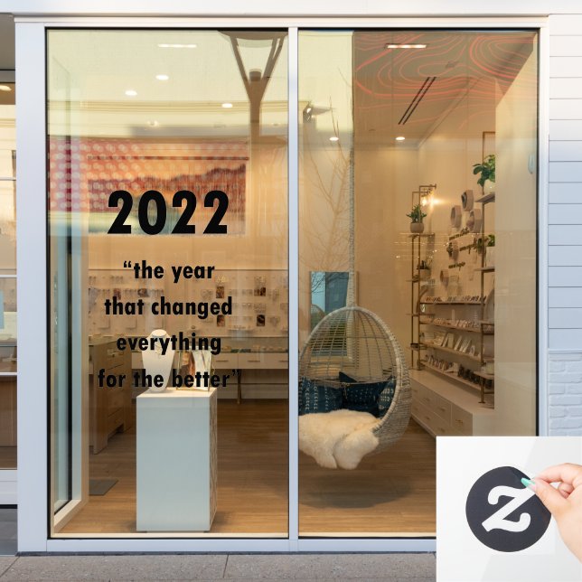 Autocollant Pour Fenêtre Bonne année 2022 Citation Motivationnelle (Vitrine du magasin)
