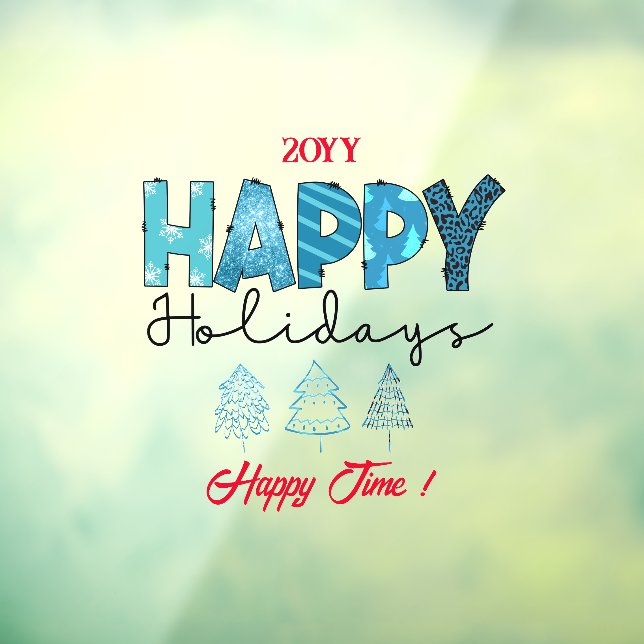 Autocollant Pour Fenêtre Bonne Personnaliser des fêtes (Feuille 3)