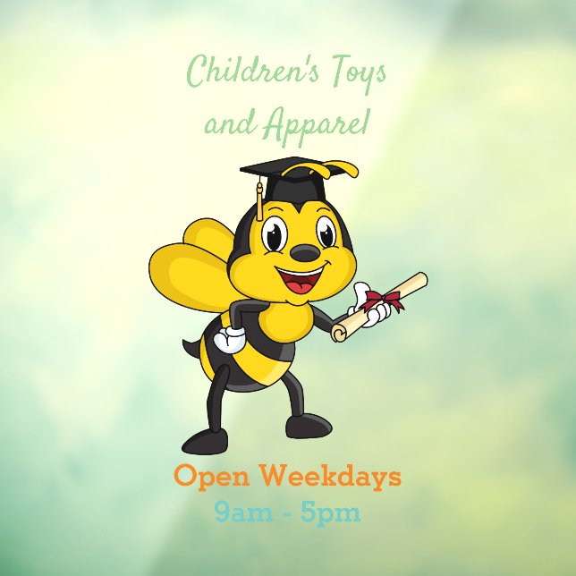 Autocollant Pour Fenêtre Bonne remise des diplômes des abeilles (Feuille 3)